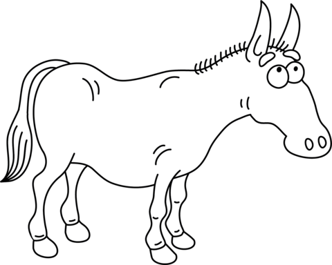 Funny Donkey Coloring Page